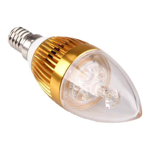 E14节能灯E27螺口超亮led灯泡3w/4w/5w蜡烛灯泡水晶吊灯暖白螺旋