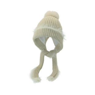 红色新年保暖雷锋帽女冬季可爱显脸小护耳帽防寒大头围包头针织帽