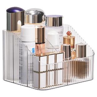 化妆品收纳盒桌面透明梳妆台护肤品化妆刷口红置物架亚克力高级感