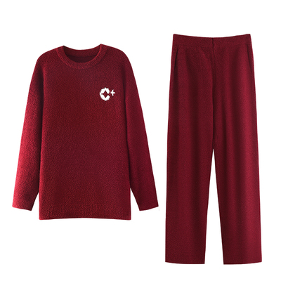 猫人本命年男士半边绒睡衣男秋冬