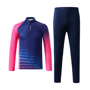 秋冬长袖羽毛球服男女款套装速干运动长裤团队排球上衣定制训练服