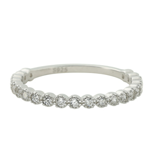 S925纯银闪亮满天星排钻戒指韩ins女 冷淡风高级感素圈尾戒小指