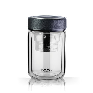 胖胖双层玻璃杯泡茶水杯高级感高颜值男士女士办公室家用喝水新款