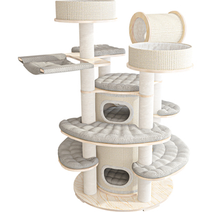 蜜罐猫爬架猫窝猫树一体超大型实木多层温暖猫城堡多猫家庭230520