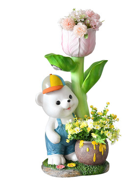 庭院装饰小熊花盆摆件