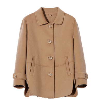 小个子妈妈双面羊毛大衣毛呢外套