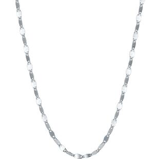 周六福铂金项链女款pt950白金m扣素链锁骨链官方旗舰店新年礼物