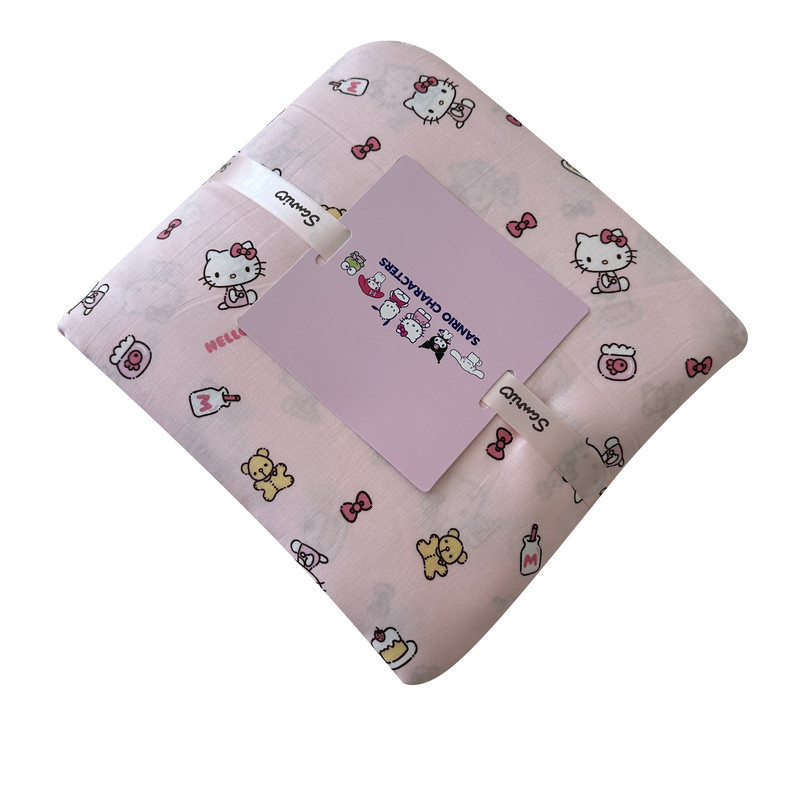 正版Hellokitty美乐蒂百分百纯棉A类双层纱四件套学生宿舍三件套