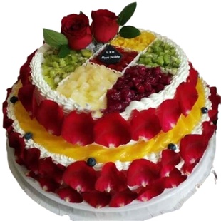 网红双层水果创意生日蛋糕店全国同城配送北京上海杭州成都合肥市