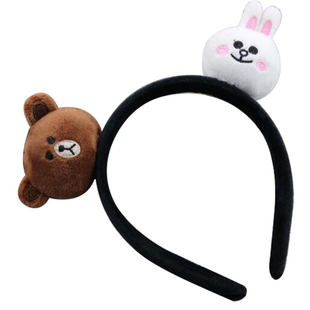 毛绒红色螃蟹发箍女款秋冬洗脸可爱发带发卡头箍儿童过年新年头饰