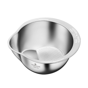 铿锵316L不锈钢沥水篮滤水篮食品级厨房漏盆洗菜水果盆淘米盆神器