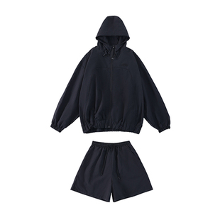 rarn男装UPF50+防晒衣外套短裤套装夏季薄款防紫外线连帽防晒服男