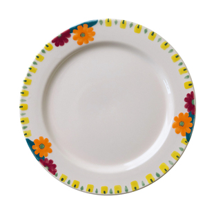 SoftServe柔软供应《手绘小花》法式陶瓷圆盘餐点甜品盘子釉下彩