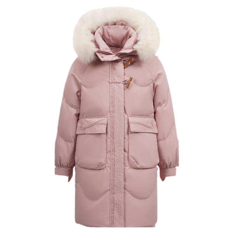 雪中飞时尚休闲狐狸毛领羽绒服女