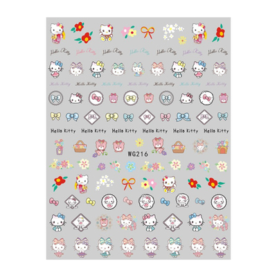 双子星Kitty儿童防水3D美甲贴纸