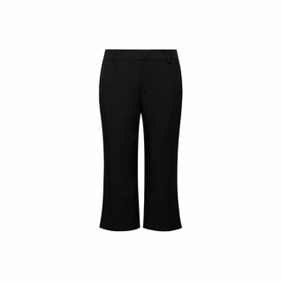TOP家 时髦人B败capri pants 法式复古经典黑色直筒铅笔裤七分裤