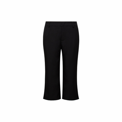 TOP家 时髦人B败capri pants 法式复古经典黑色直筒铅笔裤七分裤