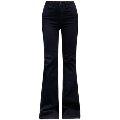 冬季加绒加厚微喇牛仔裤女喇叭裤