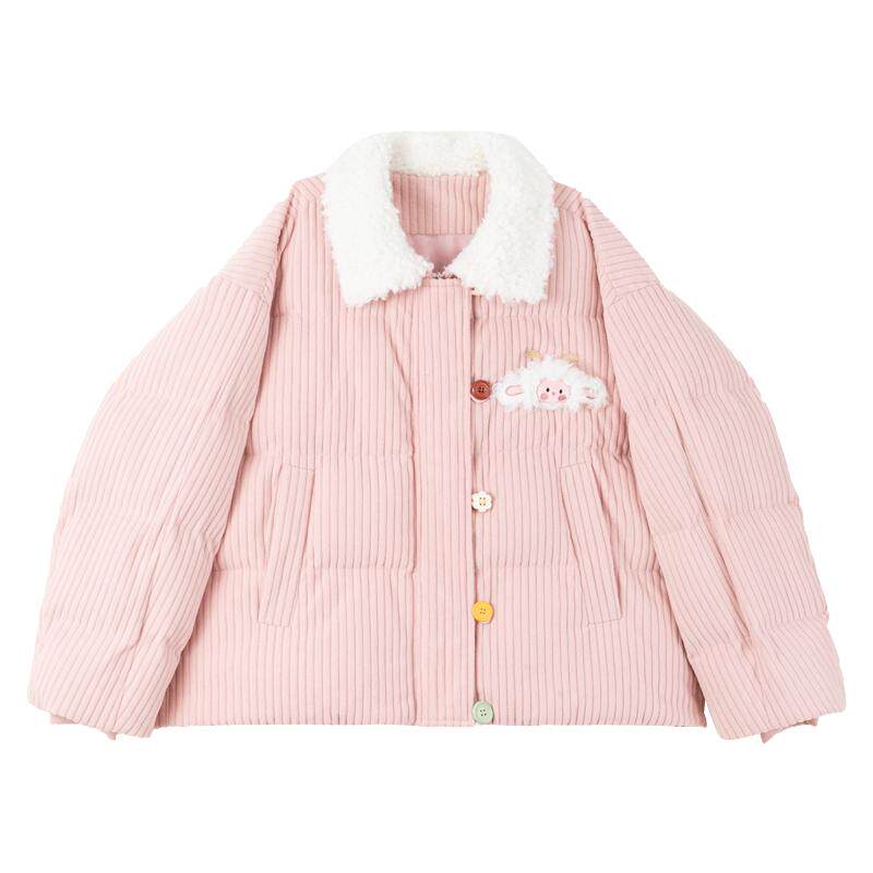 KEIKO甜系少女风软糯灯芯绒棉服