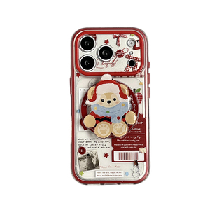 二合一磁吸红框便签达菲熊适用苹果17promax手机壳iphone16pro新款15带支架14双层13女17镜头全包防摔保护套