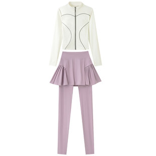 跑步运动套装女2026新款夜跑外套瑜伽裙裤健身衣舞蹈形体服普拉提