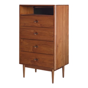 MountainLiving进口柚木家具沙发旁斗柜客厅靠墙中古风主卧四抽柜