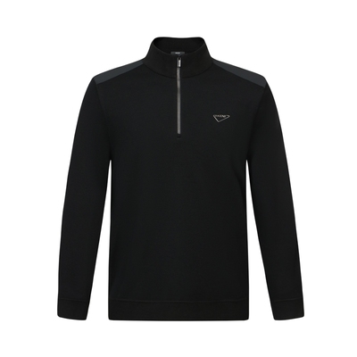 迪柯尼男装毛衣秋冬新品时尚微户外半拉链立领卫衣式羊毛针织衫