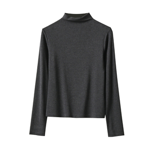 轻柔软糯 女士啤酒领打底衫 纯色保暖长袖上衣 山东网店 秋冬女装