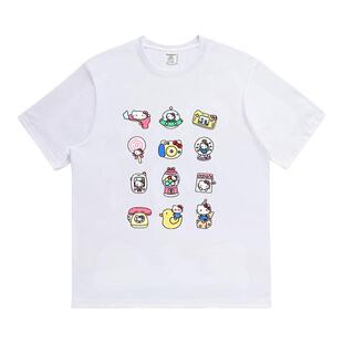 夏日正肩短袖t恤女HelloKitty凯蒂猫印花纯棉可爱宽松上衣ins夏季
