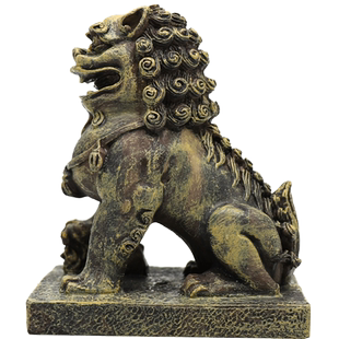 仿真鱼缸风水造景禅境古佛像水族箱树脂装饰假山石像梦幻狮子摆件