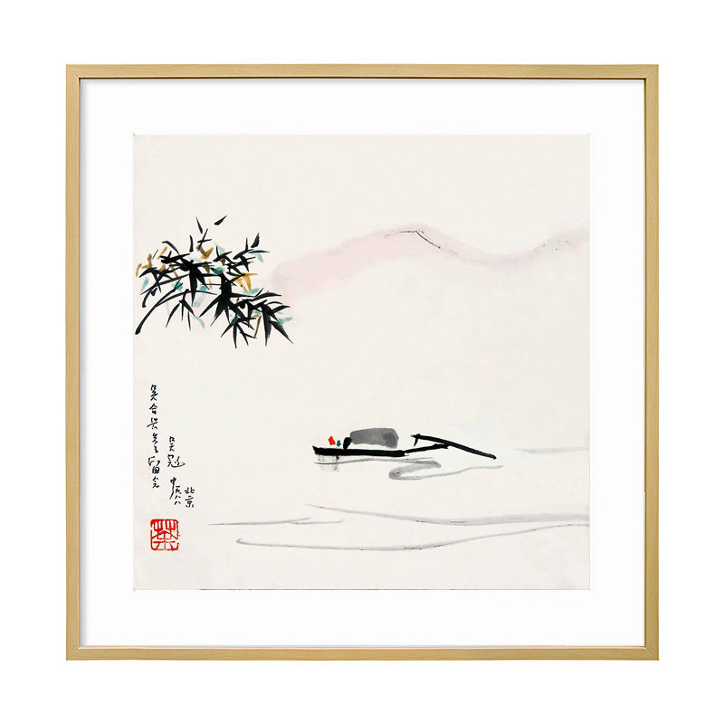 吴冠中客厅装饰画餐桌包厢墙面挂画现代简约有框画中式饭店水墨画