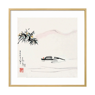 吴冠中水墨画客厅餐桌包厢墙面挂画现代简约中国风中式饭店装饰画