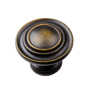 单孔美式黑青古铜仿古抽屉拉手欧式橱柜柜门现代简约圆形黑色拉手