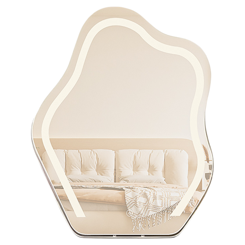 宿舍云朵化妆镜子带灯梳妆台镜轻奢高级台式桌面智能LED灯梳妆镜