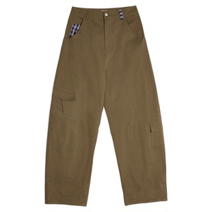 Tagi.《i》想象格纹拼接多口袋宽松廓形休闲裤工装裤