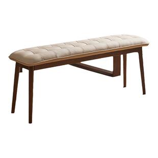 家逸软包长条凳换鞋凳门口餐凳简约实木长凳家用凳子床尾凳玄关凳