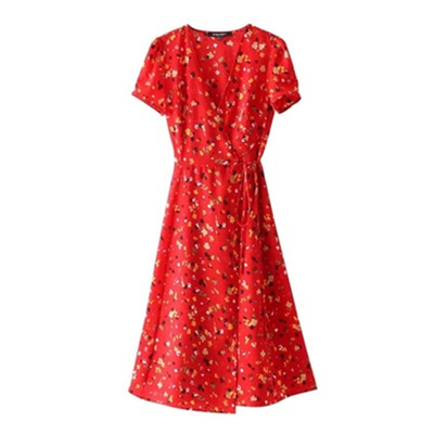 Casual Dress Summer Dress Puff sleeve wrap dress