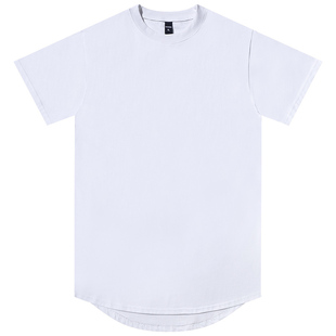 240g纯棉重磅t恤比伯同款欧美高街潮牌前短后长打底衫内搭体恤男