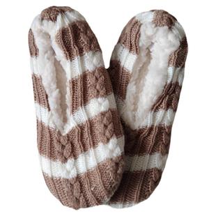 外贸女士地板袜羊绒绒加厚防滑底毛线地板鞋保暖麻花纹