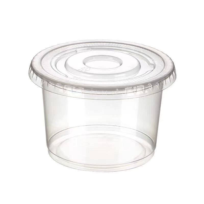 一次性透明带盖食品级塑料汤杯