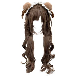 感应娃娃喵喵岛假发女75cm古早漫感层次鬓角长卷发Lolita全头套