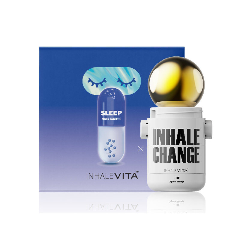 InhaleVita速睡伴美国进口吸入褪黑素胶囊款安瓶非软糖入睡好眠 - 白底图