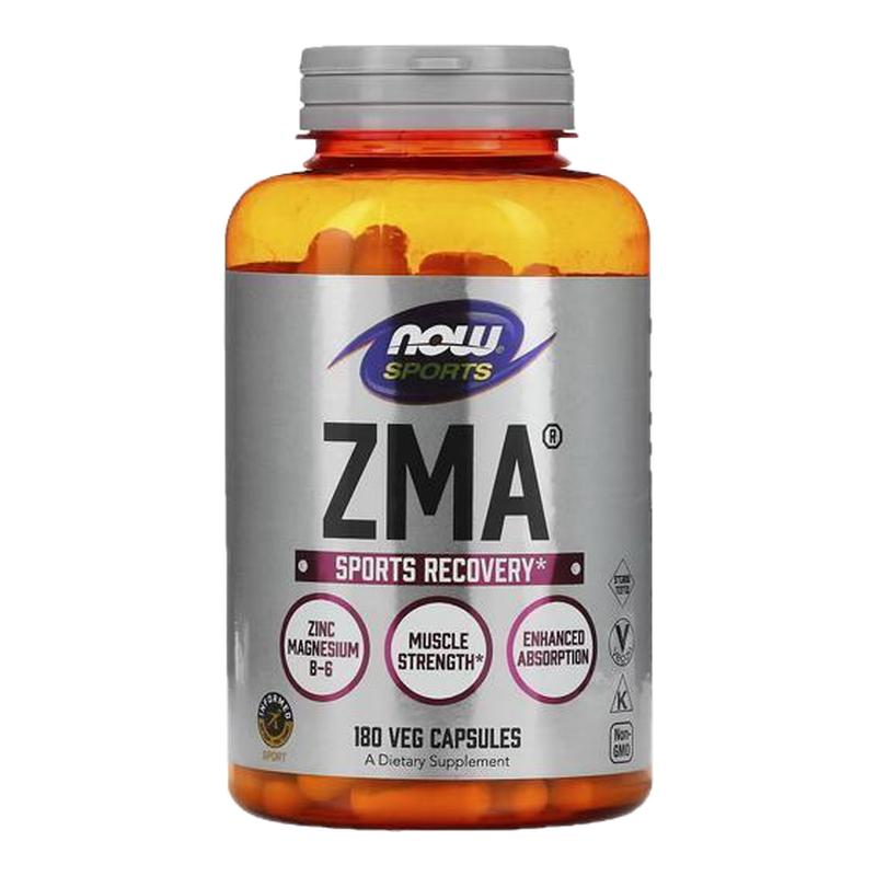 NowFoods诺奥ZMA锌镁运动修复补充胶囊健身搭档肌肉修护维持强度