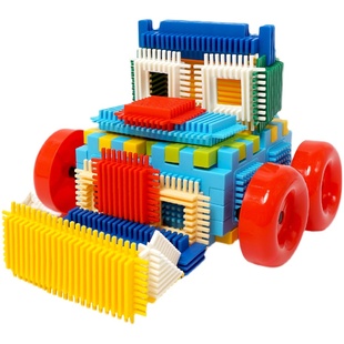 刺刺鬃毛梳子刺猬大颗粒儿童百变早教积木拼装益智玩具拼插3到6岁