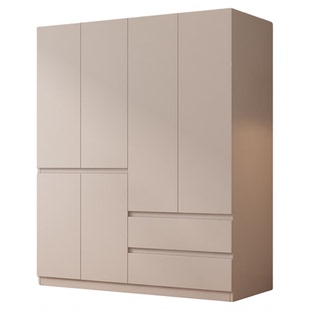 实木衣柜卧室家用出租房用储物柜子2025新款小户型对开门轻奢衣橱