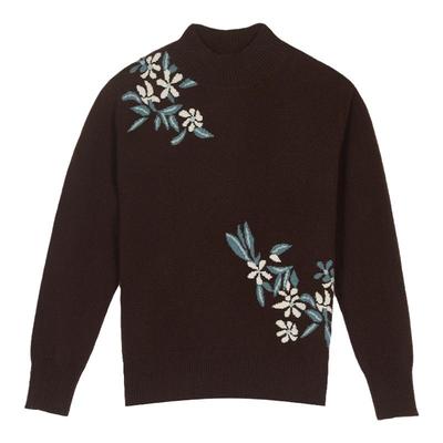 鹿王100%纯山羊绒衫女士半高领