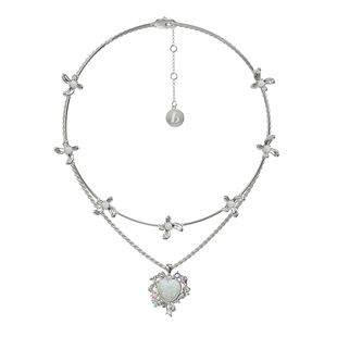 BOONEE秘境花园项链女小众设计2025年新款欧泊花簇锁骨链颈链