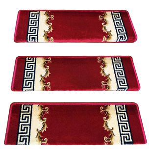 华德红色楼梯毯防滑踏步垫欧式风格楼梯毯可定制婚庆免胶自吸地毯