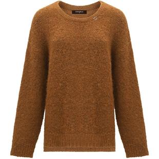 【3件5折】COCOBELLA软糯长毛拉绒毛衣女秋松弛感圆领针织衫MZ551