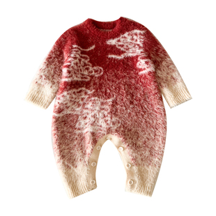 新年亲子装冬季母子母女款过年衣服喜庆一家三口冬装炸街拜年服冬